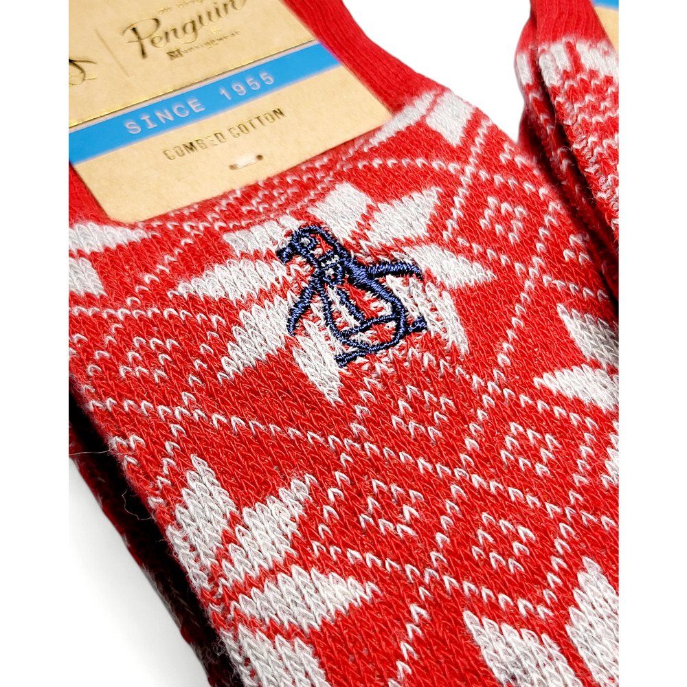 NWT Original Penguin Fair Isle Snowflake Combed‎ Cotton Men's Socks